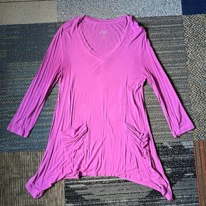 LOGO Lori Goldstein (2) 3/4 sleeve tops with pockets XS